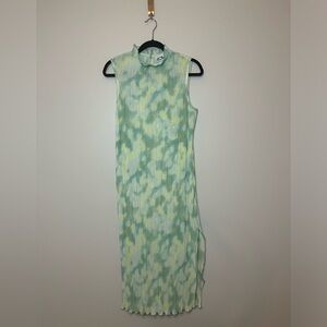 Women's Watercolor Plisse Midi Dress - Future Collective Medium
